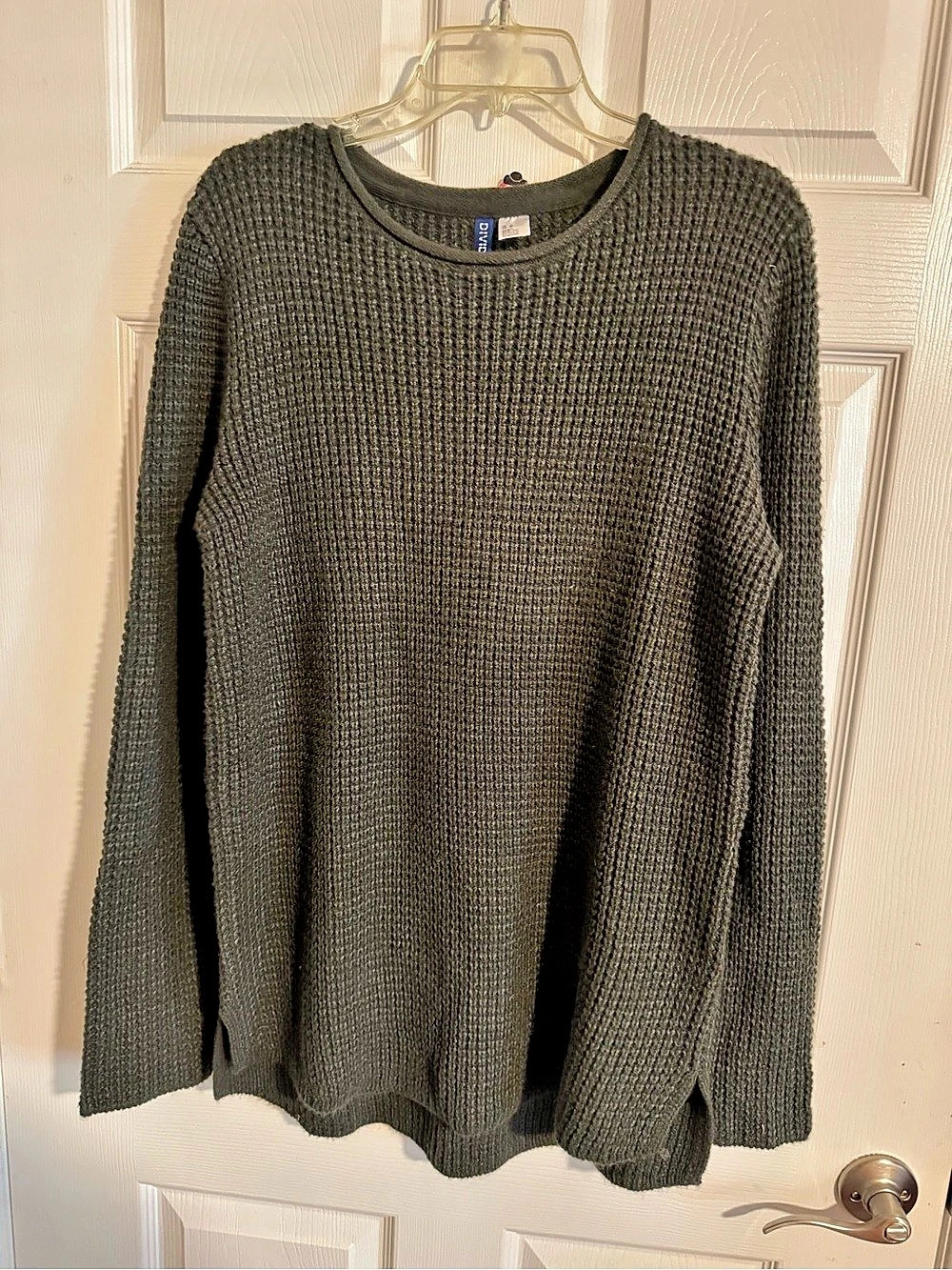 H&M Rib Knit Crewneck Sweater Gray Size Medium